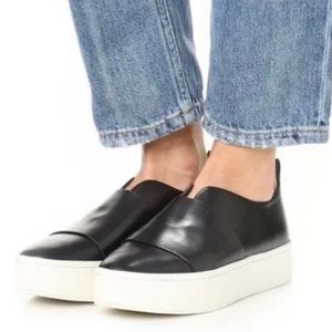 Vince Wallace Platform Leather Sneaker Black Size 7